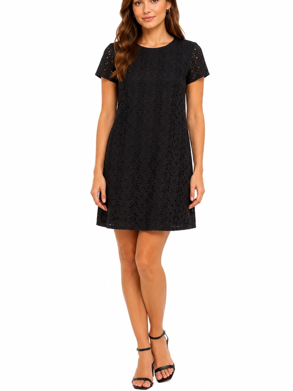 Kate Spade Black Eyelet Shift Dress - Size 4